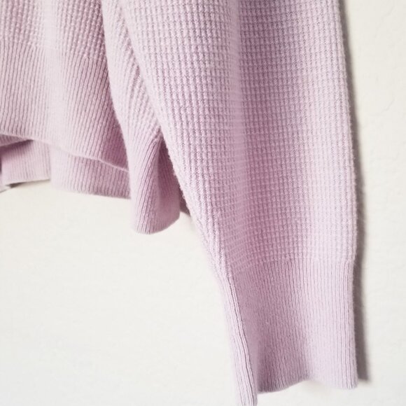 Madewell 100% Cashmere Sweatshirt XL Dusty Lavender Purple Waffle Knit SOFT $158 - Picture 10 of 16